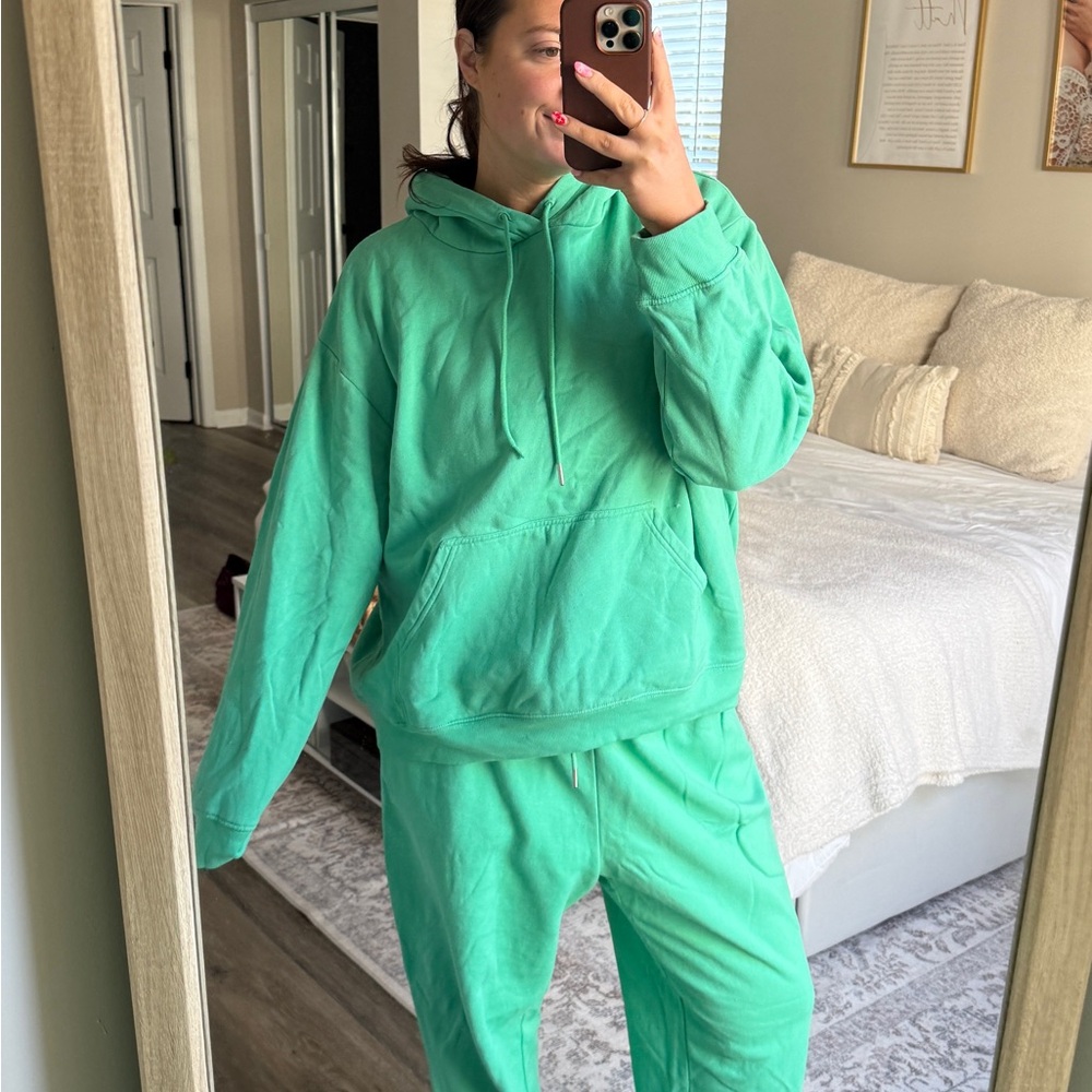 Mint Green Hoodie and Sweatpants Set